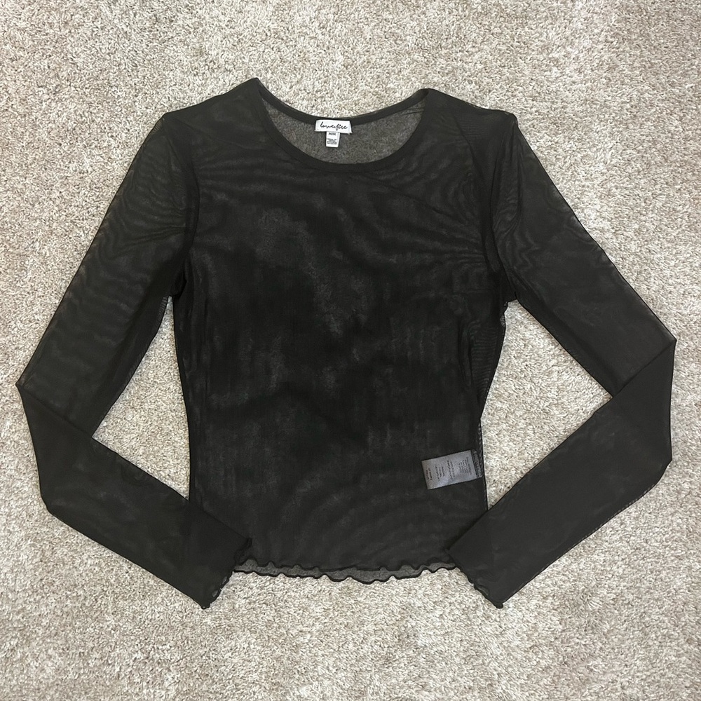 Long Sleeve Mesh Top